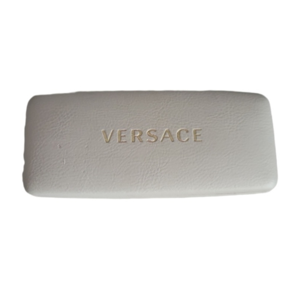 Versace Off White Leather Eyeglass Case